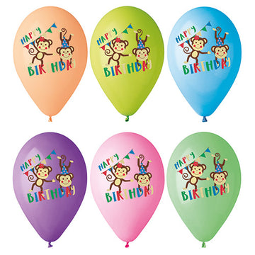 Luftballons Ø 29 cm farbig sortiert "Monkey Birthday"
