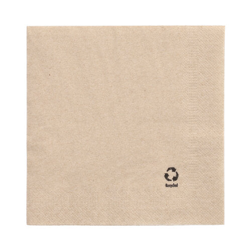 Servietten, 2-lagig 1/4-Falz 33 cm x 33 cm natur aus recyceltem Papier