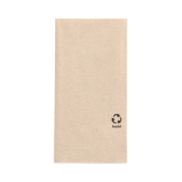 Servietten, 2-lagig 1/8-Falz 33 cm x 33 cm natur aus recyceltem Papier