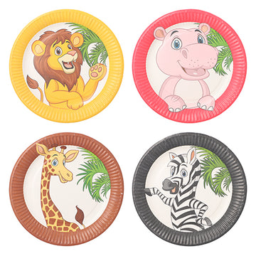 Teller, Pappe rund Ø 23 cm "Jungle" mixed