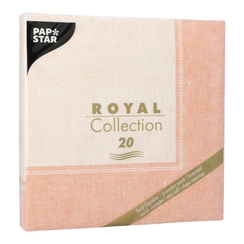Servietten "ROYAL Collection" 1/4-Falz 40 cm x 40 cm terracotta "Linum"