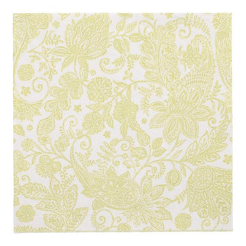 Servietten "ROYAL Collection" 1/4-Falz 40 cm x 40 cm limonengrün "Paisley"