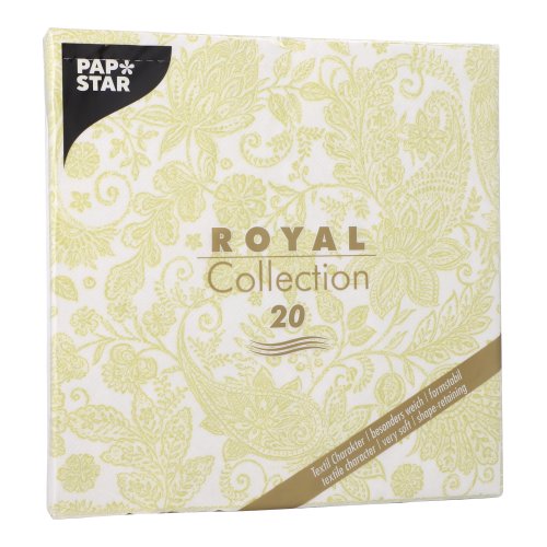 Servietten "ROYAL Collection" 1/4-Falz 40 cm x 40 cm limonengrün "Paisley"