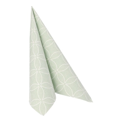 Servietten "ROYAL Collection" 1/4-Falz 40 cm x 40 cm jadegrün "Circle Flowers"
