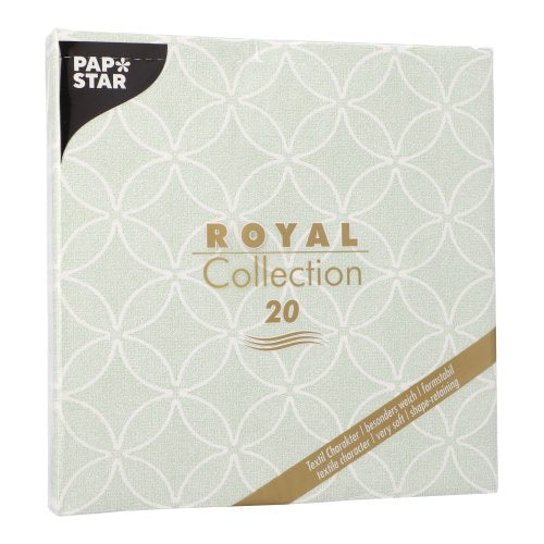 Servietten "ROYAL Collection" 1/4-Falz 40 cm x 40 cm jadegrün "Circle Flowers"