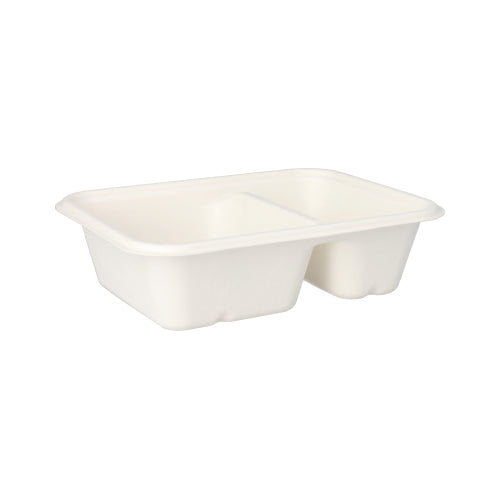 Schalen, Zuckerrohr "pure" 2-geteilt 5,6 cm x 15,3 cm x 20,3 cm weiss
