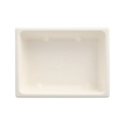 Gastronorm-Behälter GN 1/8 Zuckerrohr, PLA beschichtet eckig 4,7 cm x 16,5 cm x 12,3 cm weiss