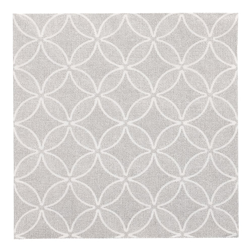 Servietten "ROYAL Collection" 1/4-Falz 40 cm x 40 cm grau "Circle Flowers"