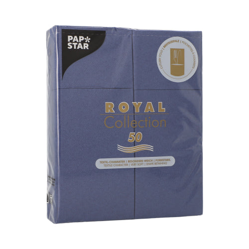 Servietten "ROYAL Collection" 40 cm x 30 cm dunkelblau mit Besteckfalz