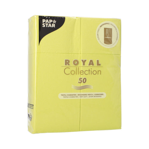Servietten "ROYAL Collection" 40 cm x 30 cm limonengrün mit Besteckfalz
