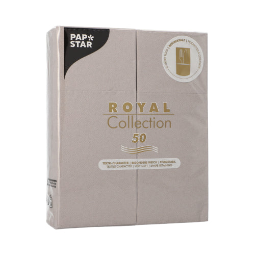 Servietten "ROYAL Collection" 40 cm x 30 cm grau mit Besteckfalz