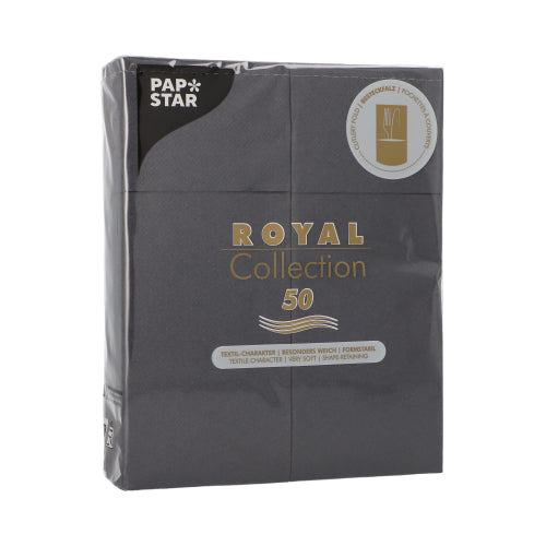 Servietten "ROYAL Collection" 40 cm x 30 cm schwarz mit Besteckfalz