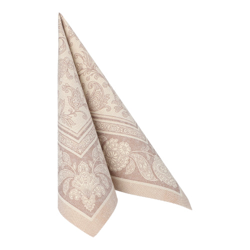 Servietten "ROYAL Collection" 1/4-Falz 40 cm x 40 cm mocca "Ornaments"