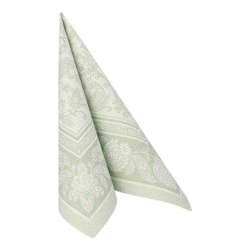 Servietten "ROYAL Collection" 1/4-Falz 40 cm x 40 cm jadegrün "Ornaments"