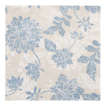 Servietten "ROYAL Collection" 1/4-Falz 40 cm x 40 cm arktikblau "Flowers"