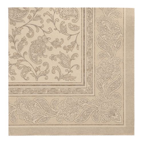 Servietten "ROYAL Collection" 1/4-Falz 40 cm x 40 cm sand "Ornaments"