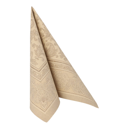 Servietten "ROYAL Collection" 1/4-Falz 40 cm x 40 cm sand "Ornaments"
