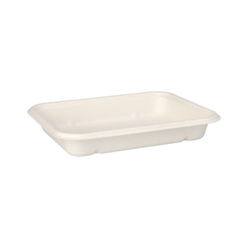 Schalen, Zuckerrohr "pure" ungeteilt 3 cm x 15,3 cm x 20,3 cm weiss