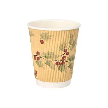 Trinkbecher, Pappe 0,2 l Ø 8 cm · 9 cm natur "Mistletoe" Ripple Wall
