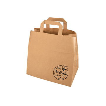 Tragetaschen, Papier 25 cm x 26 cm x 17 cm braun "Icelove" mit Tragegriff