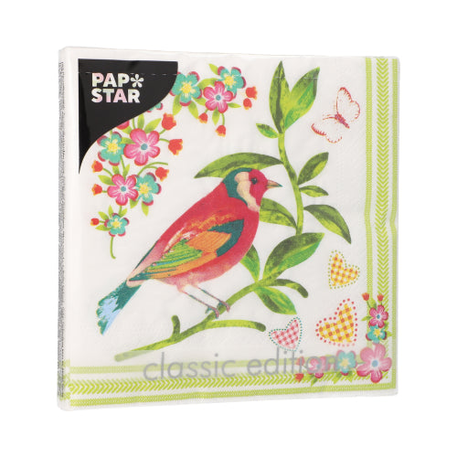 Servietten, 3-lagig 1/4-Falz 33 cm x 33 cm "Birdie"