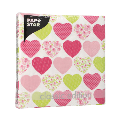 Servietten, 3-lagig 1/4-Falz 33 cm x 33 cm "Sweetheart"