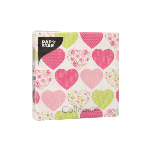 Servietten, 3-lagig 1/4-Falz 25 cm x 25 cm "Sweetheart"