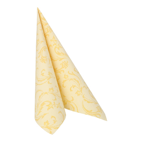 Servietten "ROYAL Collection" 1/4-Falz 40 cm x 40 cm gelb "Damascato"