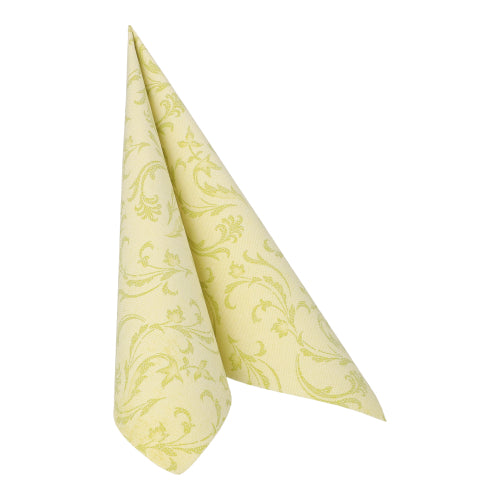 Servietten "ROYAL Collection" 1/4-Falz 40 cm x 40 cm limonengrün "Damascato"