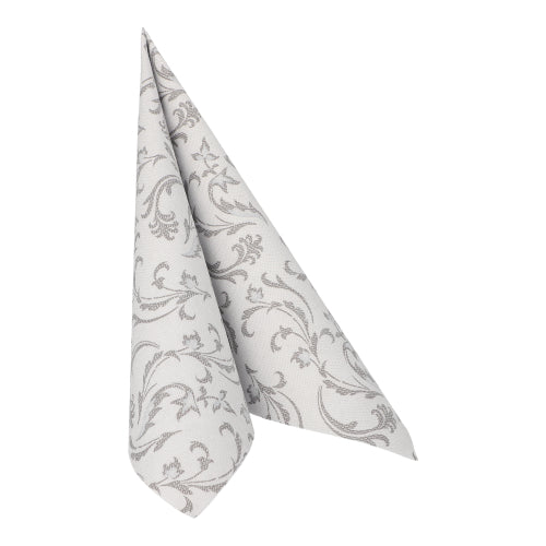 Servietten "ROYAL Collection" 1/4-Falz 40 cm x 40 cm grau "Damascato"
