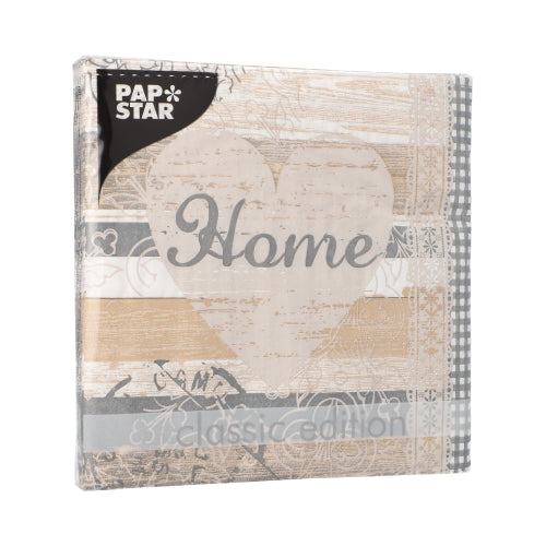 Servietten, 3-lagig 1/4-Falz 33 cm x 33 cm "Home"