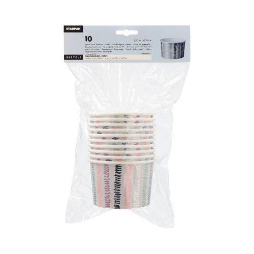 Snackbecher, Pappe "To Go" rund 250 ml Ø 9 cm · 6 cm "Zick-Zack"