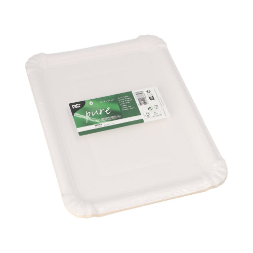 Teller, Pappe "pure" eckig 21,5 cm x 29 cm weiss