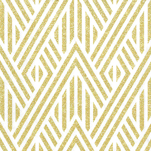 Servietten, 3-lagig 1/4-Falz 33 cm x 33 cm gold "New Year"