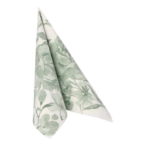 Servietten "ROYAL Collection" 1/4-Falz 40 cm x 40 cm dunkelgrün "Rose"