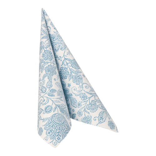 Servietten "ROYAL Collection" 1/4-Falz 40 cm x 40 cm blau "Paisley"