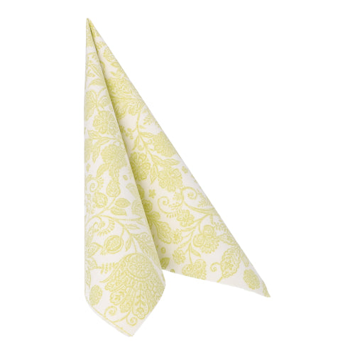 Servietten "ROYAL Collection" 1/4-Falz 40 cm x 40 cm limonengrün "Paisley"