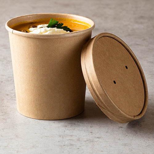 Suppenbecher, Pappe rund 180 ml Ø 9,8 cm · 4,9 cm braun