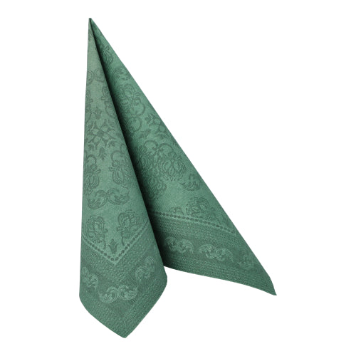 Servietten "ROYAL Collection" 1/4-Falz 40 cm x 40 cm dunkelgrün "Arabesque"