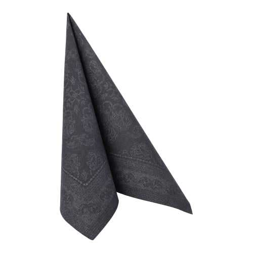 Servietten "ROYAL Collection" 1/4-Falz 40 cm x 40 cm schwarz "Arabesque"