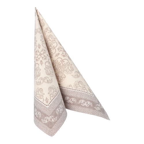 Servietten "ROYAL Collection" 1/4-Falz 40 cm x 40 cm mocca "Arabesque"