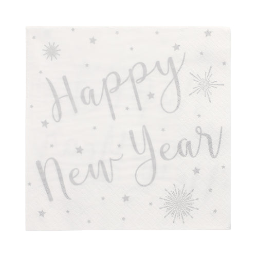 Servietten, 3-lagig 1/4-Falz 33 cm x 33 cm "Happy New Year"