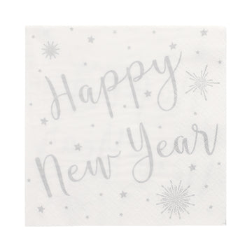 Servietten, 3-lagig 1/4-Falz 33 cm x 33 cm "Happy New Year"