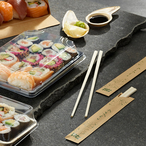 Paar Essstäbchen Bambus "ASIA" 21 cm einzeln gehüllt