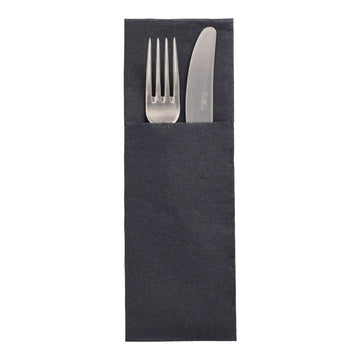 Servietten "DAILY Collection" 48 cm x 30 cm schwarz mit Besteckfalz