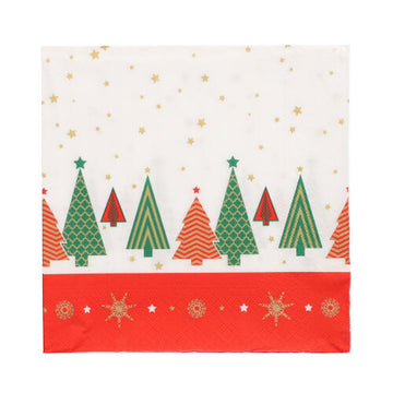 Servietten, 3-lagig 1/4-Falz 33 cm x 33 cm "Plain Christmas Trees"