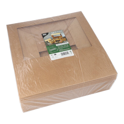 Cupcake-Kartons eckig 10 cm x 35 cm x 27 cm mit Sichtfenster aus PLA