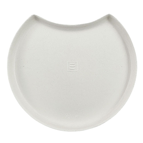 Teller Zuckerrohr "pure" Halbmond Ø 12 cm · 1 cm weiss "Cella"