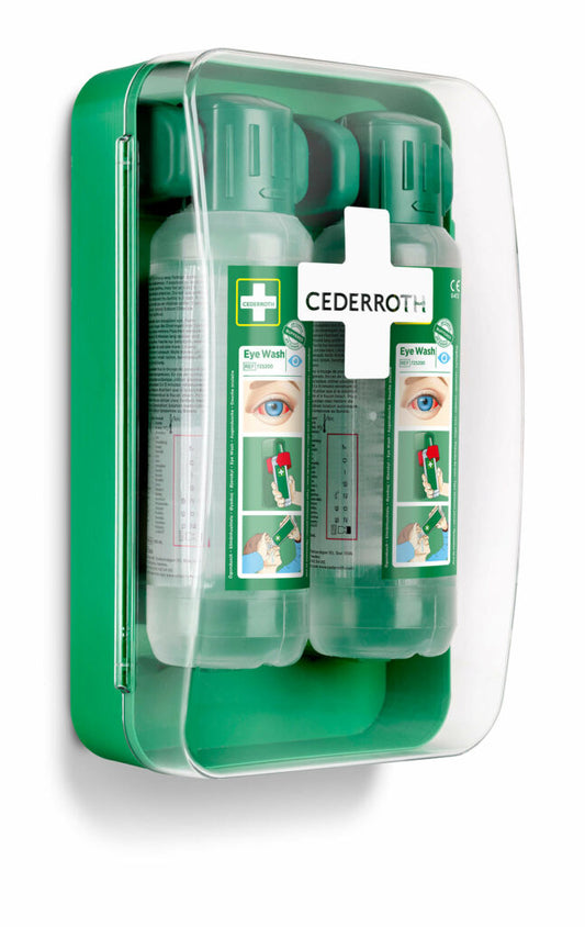 "Cederroth" Augendusche 29,6 cm x 19,2 cm "Eye-Wash-Cabinet" inkl. 2 Flaschen (500ml)