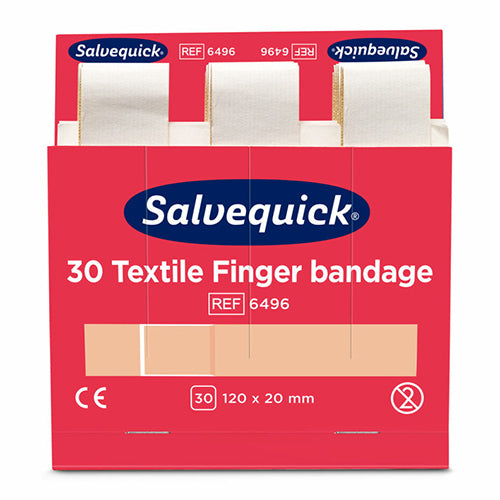 Set "Cederroth" Salvequick Textil Pflaster (30 Stück) braun "Finger Bandage" , Refill